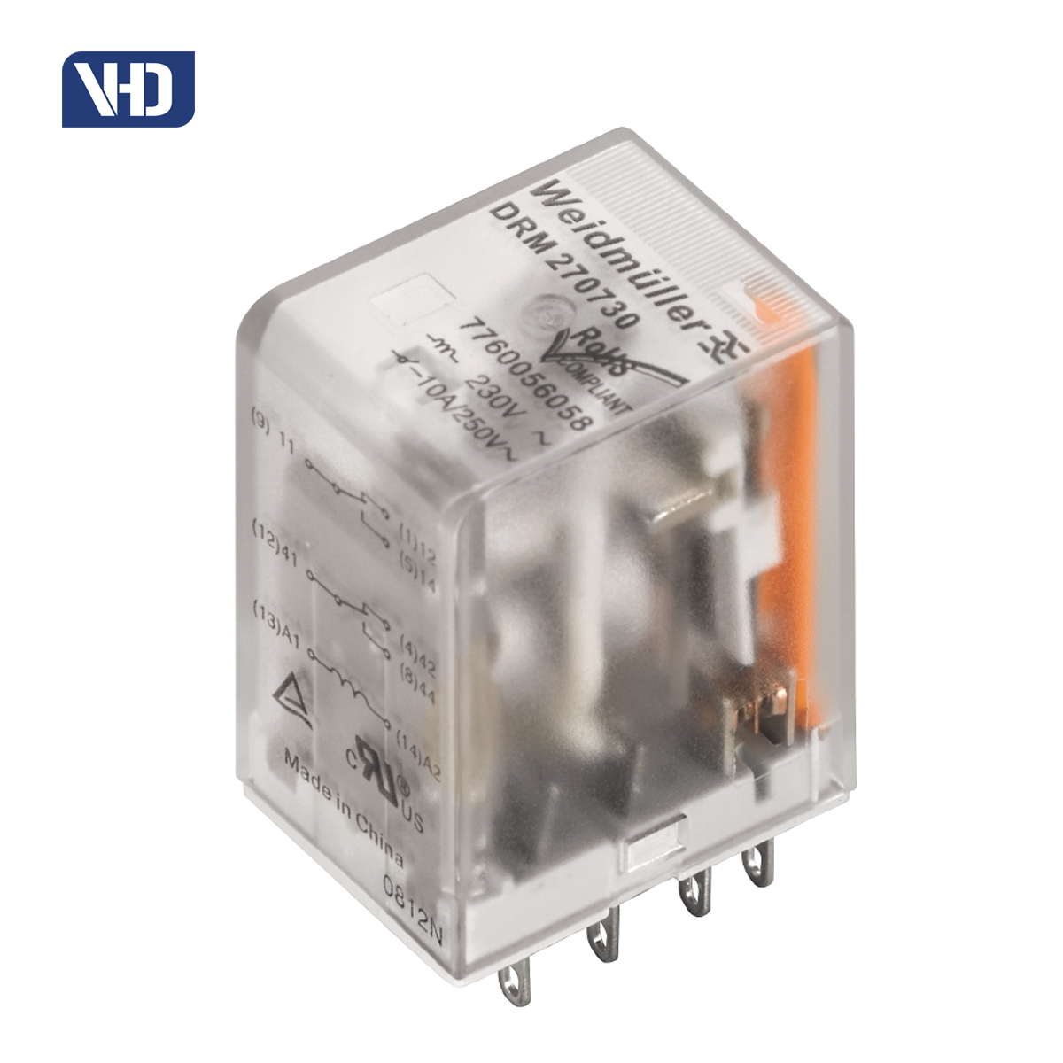 RƠ LE KIẾNG 2 CẶP TIẾP ĐIỂM DRM270024L - 7760056060 WEIDMULLER